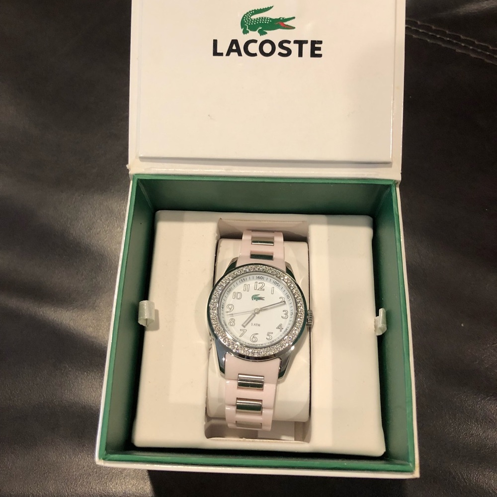 Lacoste women’s watch - NWT - pink with crystals